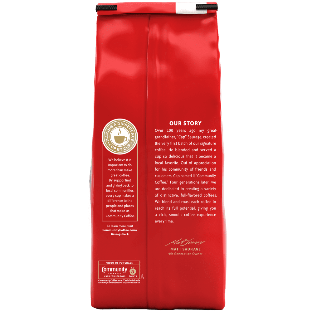 (4 pack) Community Coffee Breakfast Blend Medium Roast Ground 32 oz Gable Top