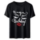 thumbnail image 4 of Camisas Para Mujer Con Estampado de Manga Corta Y Cuello Redondo Con Estampado de Letras Odeerbi  ODB124266, 4 of 7