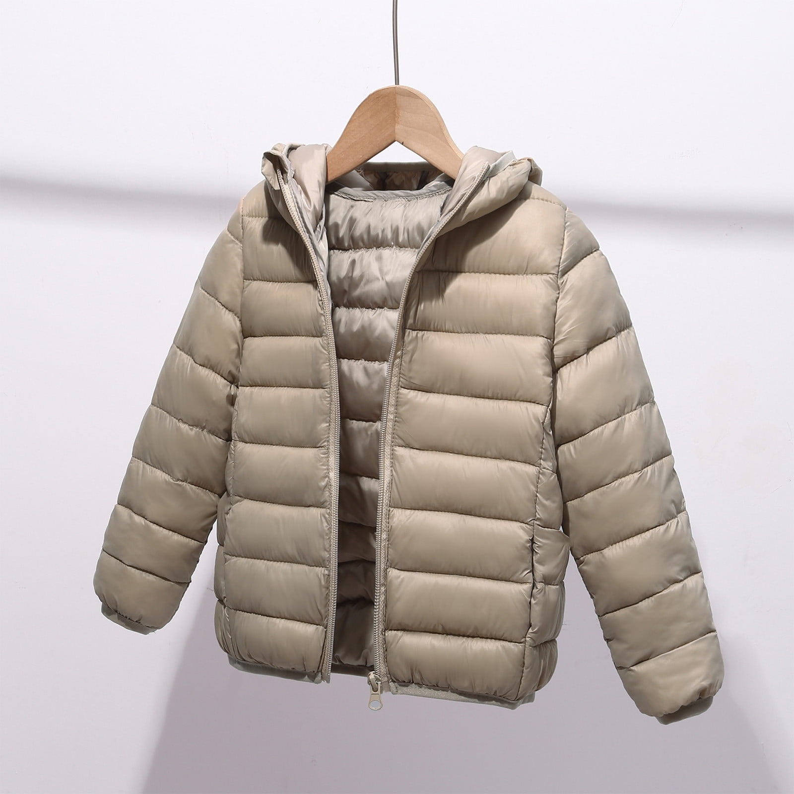 Boys Tan Hooded Puffer Jacket Uublik Cute Boys Coat Kids Light