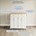 thumbnail image 3 of BELLEZE Rolling Kitchen Island Utility Cart with 2 Drawers - Baldy (White), 3 of 7