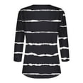 thumbnail image 4 of Womens Trendy Fall Tops Striped Sparkly Print 3/4 Length Sleeve Tshirts Shirt Blouses Tunic Dressy Causal Clothes, 4 of 4