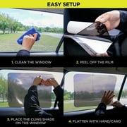Auto Drive Universal Fit Side Window Repeat Using Black PVC Static Cling Sun Shade 1 Pack, 12 x 16