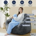 thumbnail image 2 of KINGYES Giant Bean Bag Chair, Oversized 3.6 FT Beanbag Chair, No Assembly Lazy Sofa Chair with Premium Memory Foam Filler and Chair Cover for Living Room, Bedroom, Dorm, 2 of 8