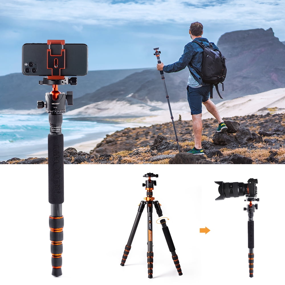 K&F CONCEPT Aluminum Alloy Monopod Tripod, Lightweight Panorama Design, Black, Compatible with DSLR Cameras