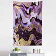 thumbnail image 1 of Marble Tapestry, Abstract Style Waves Print of Mixing Purple Colors Splashy Design, Fabric Wall Hanging Decor for Bedroom Living Room Dorm, 5 Sizes, Quartz Lavender and Mustard, by Ambesonne, 1 of 1