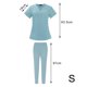 thumbnail image 5 of Conjuntos de uniformes de enfermería para mujeres, uniformes de SPA, cintura elástica, manga corta, transpirable, uniforme de trabajo sencillo, ropa , Azul claro S Salvador Exfoliante de enfermería, 5 of 10