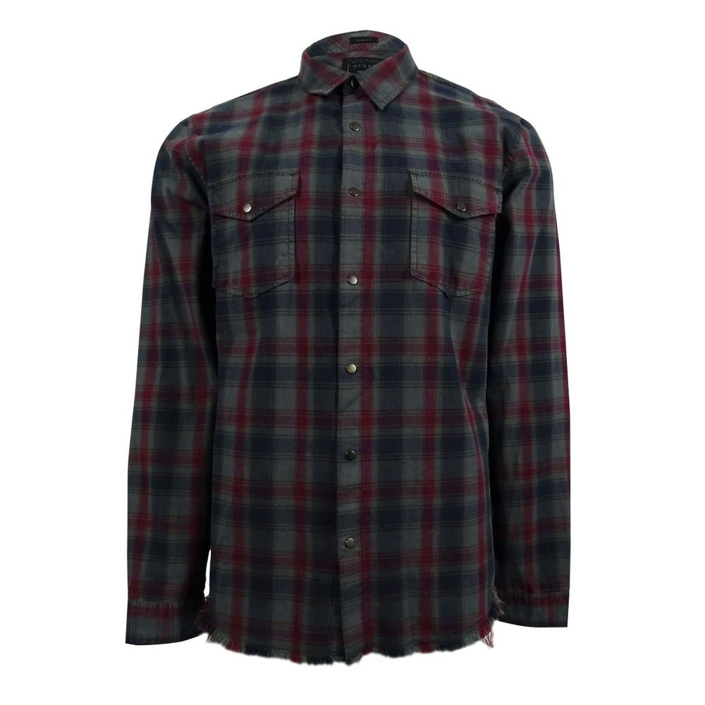 guess men's button down shirts