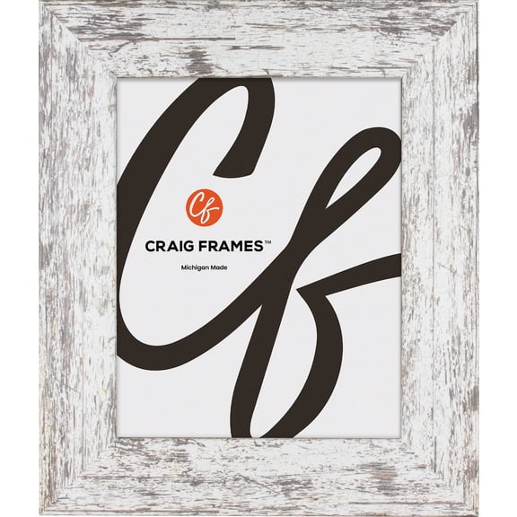Craig Frames American Barn, 27x27 inch Picture Frame, Faux White Barnwood