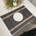 thumbnail image 4 of Dujiujun Table Mat Waterproof Heat-resistant PVC Stripped Pattern Bowl Mat for Restaurant, 4 of 8