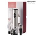 thumbnail image 1 of Kit de abridor de botellas de vino eléctrico, cortador de papel de sacacorchos automático, tapón de vacío, aireador de vino, estilo batería Eigraketly LF000062-01B, 1 of 7