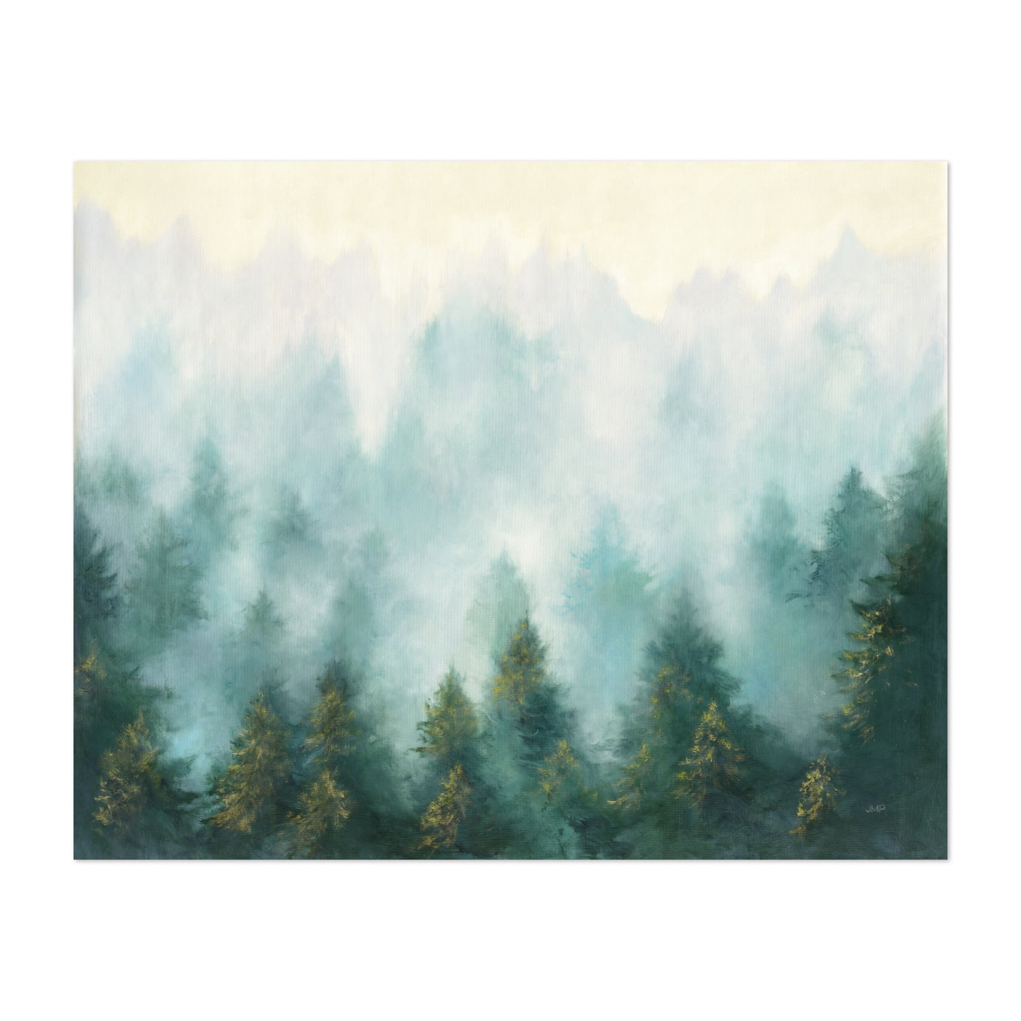 ready to hang art nature wall decor foggy forest canvas print dreamy canvas art Mystic Landscape Canvas Art