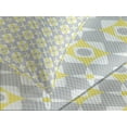 thumbnail image 4 of Ambesonne Geometric Quilted Bedspread Set 3 Pcs, Tile Style Squares, King Size, Pale Yellow Pale Grey, 4 of 5