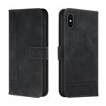 thumbnail image 1 of Funda con tapa estilo vintage para iPhone X/XS, ranura para múltiples tarjetas, protección total, estilo retro, material PU+TPU, 1 of 5