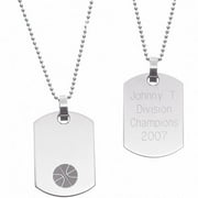 Personalized Stainless Steel Sports Dog Tag, Basketball