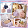 thumbnail image 2 of Portable Leakproof Insulated Lunch Bag for Women Reusable Lunch Tote Cooler Bag Soft Expandable Thermal Lunchbox Food Carrier Pouch for Work Picnic，Purple, 2 of 5