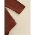 thumbnail image 6 of TSEXIEFOOFU 2 Pcs Newborn Ribbed Pants Set, Toddler Solid Color Long Sleeve Round Neck Bodysuit + Trousers, 6 of 9