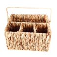 thumbnail image 1 of Woven Basket,Handwoven Rattan 4 Compartments Toiletries Basket,Grass Rattan Serving Organizer Pastoral Style,Table Rattan Woven Storage Basket Restaurant,Handmade Fruit Platter for Kitchen, 1 of 9