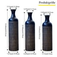 thumbnail image 6 of S-HOME Contemporary Decorative Metal Vases Set of 3 Matte Finish  with Textured Pattern for Home & Event Decor 19.69 to 32.68 Inch, Black, 6 of 12