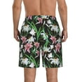 thumbnail image 3 of Naloa Lilies Flowers Men's Beach Shorts, Surfing shorts, Swim trunks, Quick Dry Swim Trunks for Surfing Beach Fun - Small, 3 of 9