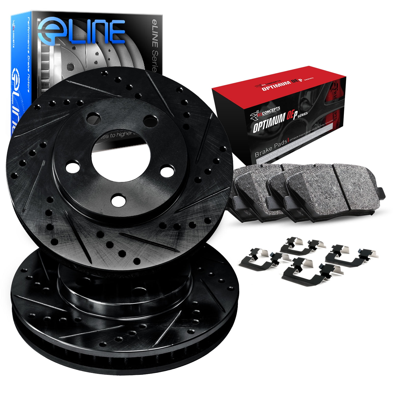 Front Performance Drilled & Slotted G-Coated Rotor Pair for Mustang