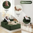 thumbnail image 3 of Wiilayok 66" D x 50" W Oversized Boneless Chaise Lounge Chair Indoor, Upholstered Faux Fur Sleeper Sofa Bed, Cloud Sofas Couches for Living Room, No Assembly Required ( Green ), 3 of 9
