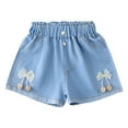 thumbnail image 4 of adviicd Girl Shorts Baby Girl Clothes Toddler Girl Summer Denim Shorts Little Girl Clothes (White,4-5 Years), 4 of 5