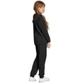thumbnail image 5 of Arshiner Girls 2 Piece Velour Sweatsuits Zipper Hoodies Sports Trousers Long Sleeve Coat and Pant Set, 5 of 8