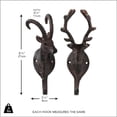 thumbnail image 3 of WHW Stag and Ram Head Wall Hooks, Set of 2, Artisan Crafted, Rustic Brown, 8.25 Inches, 3 of 6