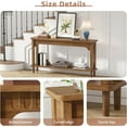 thumbnail image 3 of Long Console Table, 2-Tier Sofa Table Behind Couch, Narrow Hallway Table for Living Room, Entryway, Walnut, 3 of 8