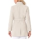 thumbnail image 3 of Abrigo largo de invierno con cinturón para mujer, clásico, de cuello alto, de manga larga, color beige, 3 of 8