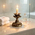 thumbnail image 5 of French Country Candle Holder Distressed Taper Candlestick Vintage Floral Table Centerpiece Style C, 5 of 6
