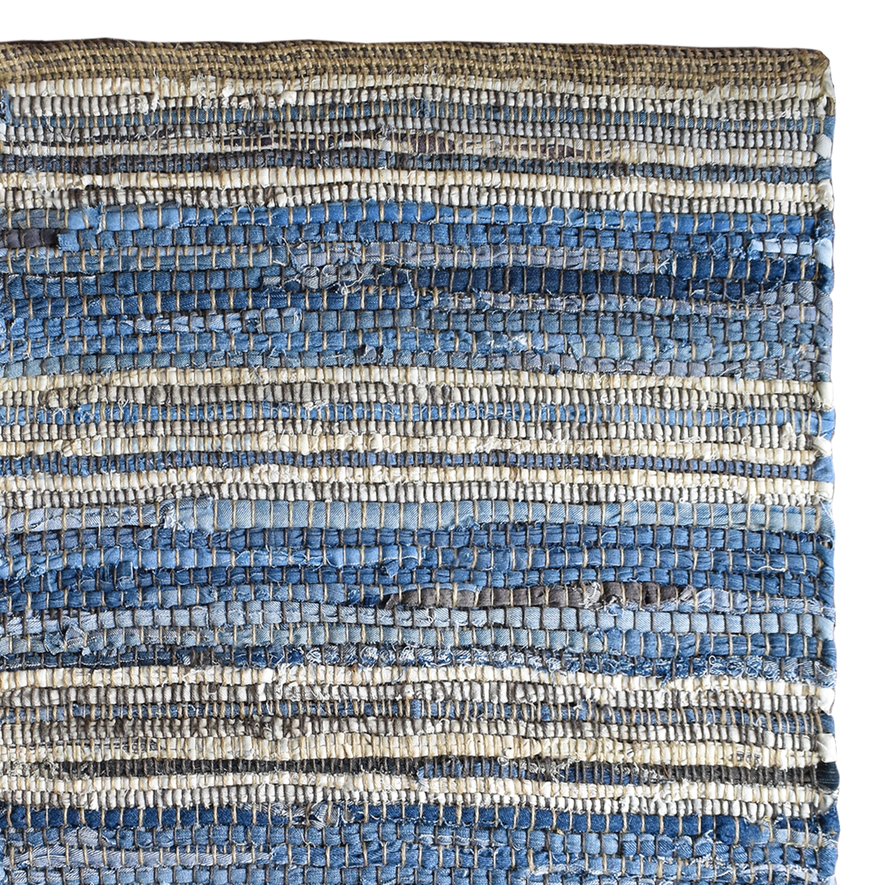 Fabstyles Handmade Recycled Denim Indigo Area Rug