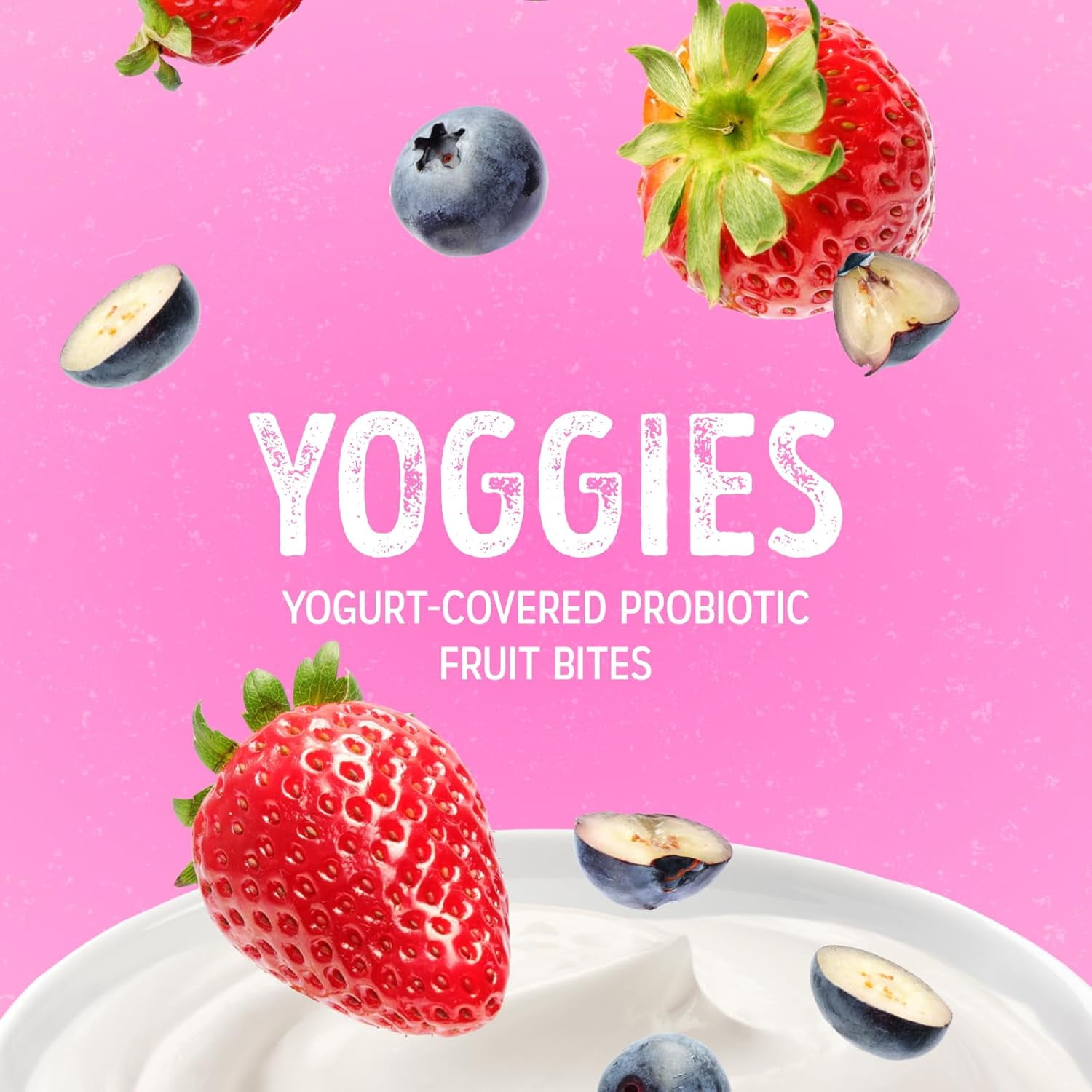 Nature's Garden Probiotic Yoggies Multi Pack, 21oz (Strawberry Yoggies 15x0.7 oz +Mixed Berry Yoggies 15x0.7 oz), Strawberry and Mixed Berry Yogurt Covered Snack, High Fiber, Real Fruit Pieces, No Ar