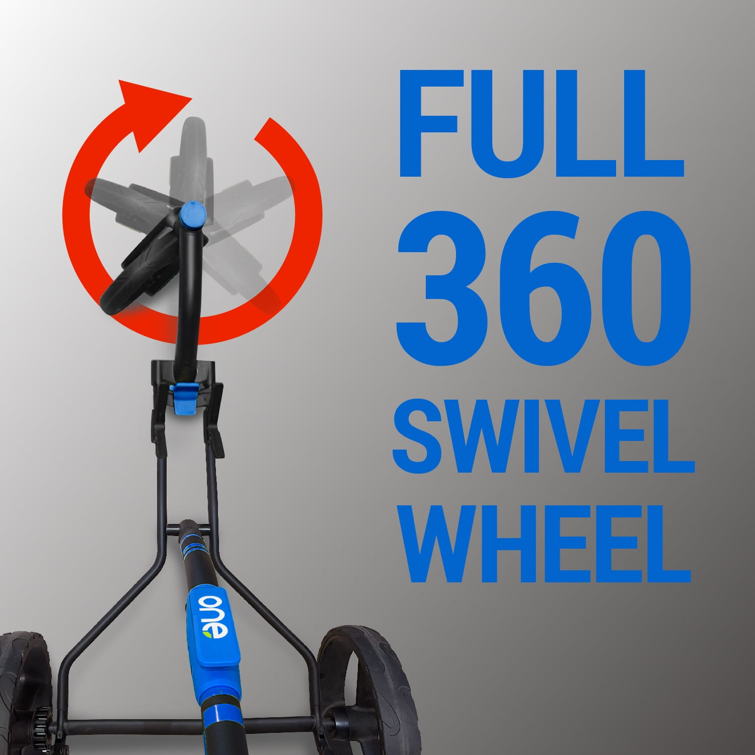Golf Cart Golf Push Carts Wishbone - Swivel Front Wheel 360° Rotating, 1-Step Folding, Aircraft Grade Frame (Blue)