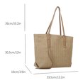 thumbnail image 4 of Bolsa vagabundo de moda para mujer, de mano con asa superior de paja de gran capacidad para regalo de cumpleaños Likrtyny Para Estrenar, 4 of 9