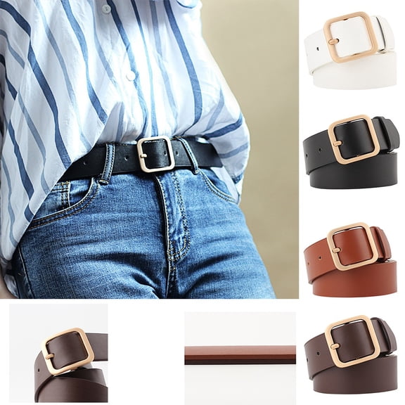 Helii Women Fashion Decorative Belt Classic Alloy Buckle Waist Belt for Dresses Jeans Ladies