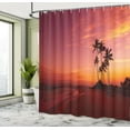 thumbnail image 4 of Ambesonne Ocean Shower Curtain, Hawaii Style Palm Trees Art, 69"Wx70"L, Red, 4 of 4