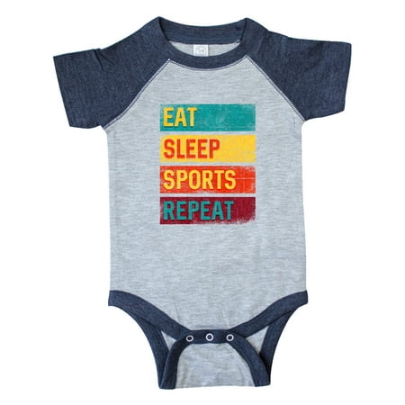 

Inktastic Eat Sleep Sports Repeat Gift Baby Boy or Baby Girl Bodysuit