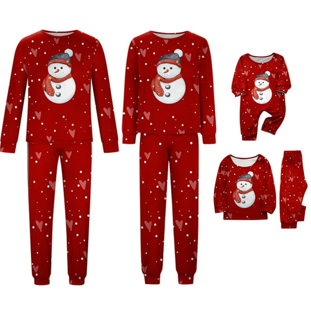 Pyjamas Assortis pour la Famille, Tenues Assorties pour un Style Familial Cohésif (Rouge)