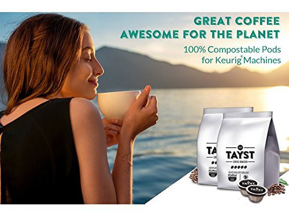 Tayst Coffee Pods | 30 ct. Sample Box | 100% Compostable Keurig K-Cup compatible | Gourmet Coffee in Earth Friendly packaging