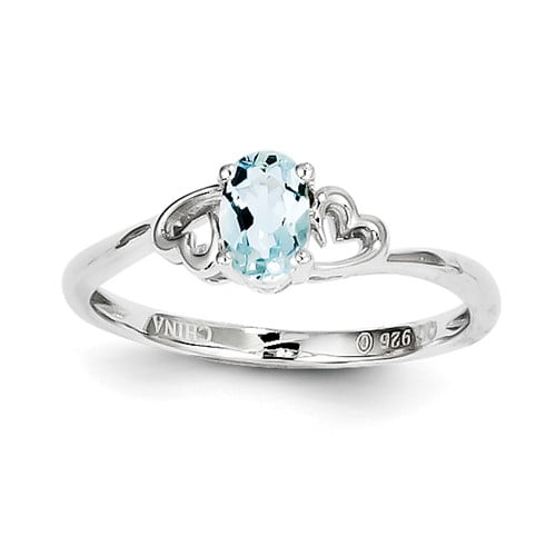 Jewelrypot - Sterling Silver Aquamarine Ring. Gem Wt- 0.43ct - Walmart ...