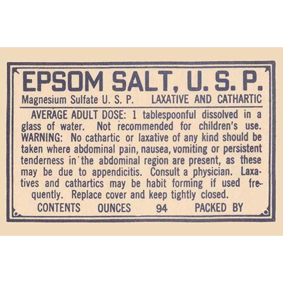 Epsom Salt U.S.P.-Fine Art Canvas Print (20" x 30")