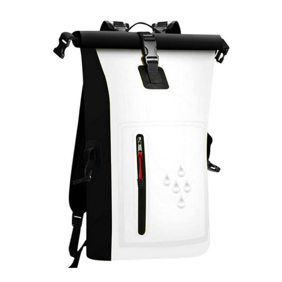Bolsa seca impermeable para kayak, bolsa flotante de 25 l, mochila impermeable de gran capacidad Blanco