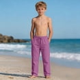 thumbnail image 6 of HAOTAGS Boys Girls Cargo Pants,Drawstring Casual Summer with Multiple Pockets Summer Pants Purple 9 T, 6 of 9