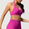 thumbnail image 3 of WMTBSRSW Halter Ribbed Knit Crop Tank Tops for Women Open Back Padded Longline Sports Bras Workout Gym Yoga Hot Pink Medium, 3 of 9