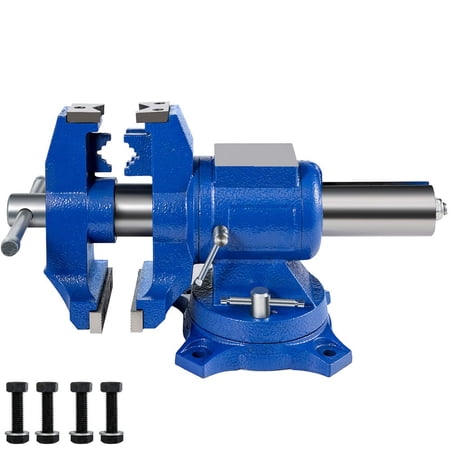 5" Heavy Duty Bench Vise, Double Swivel Rotating Vise Head/Body Rotates 360°,Pipe Vise Bench Vices 30Kn Clamping Force,for Clamping Fixing Equipment Home or Industrial Use