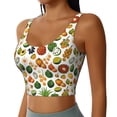 thumbnail image 2 of Fotbe Lemon Fruits Vegetables Pattern Womens' Sports Bra Longline Wirefree Padded with Medium Support Sports Moisture-Wicking Workou Vest,Tank Top-Small, 2 of 7