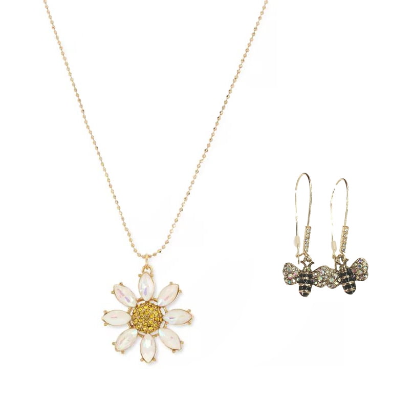 Betsey Johnson Gold-Tone Crystal Daisy 