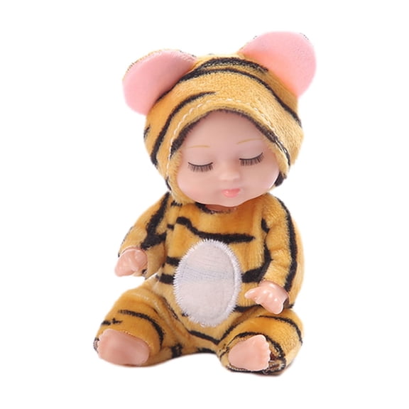 Chanana Simulation Sleeping Baby Doll Toy, Lifelike Sleeping Face Simulation Doll for KidsBoysGirls, Cute PVC Soft Plush Doll, Mini Travel Companion Doll for Bedtime Comfort Gifts
