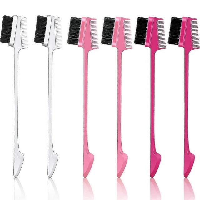 6 Pieces H Ed Brush Eyelash Comb Ed Brush Comb Double Same Sided H Comb ( Red)
